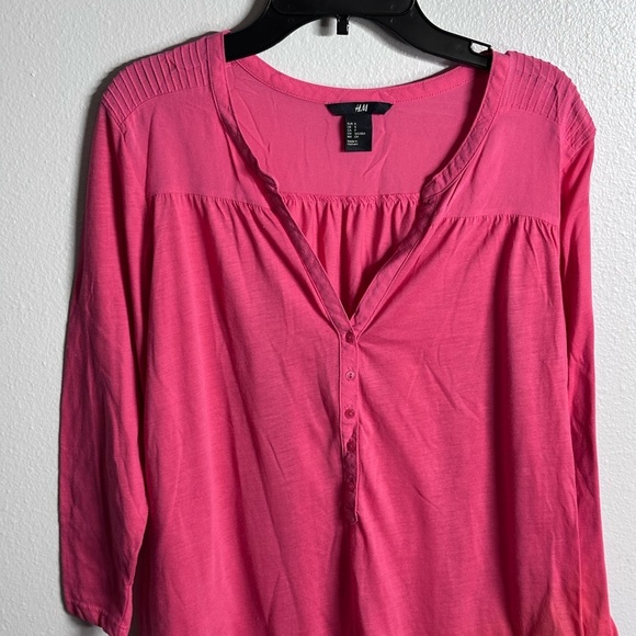 H&M Women Casual 3/4 Sleeve Pink Blouse Size S. - Picture 3 of 7